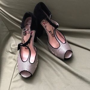 Black and Pink Platform Heels